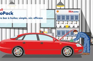 Découvrez le bar à huiles Shell EcoPack