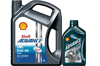 Gamme d'huiles pour motos Shell Advance